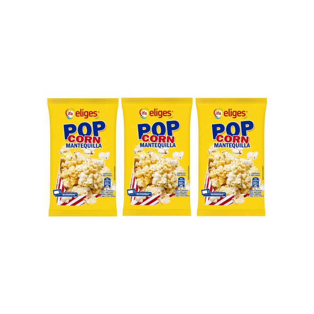 Rositas de maíz para microondas Ifa Eliges (3 x 100 g / 3.53 oz) - Imagen 1