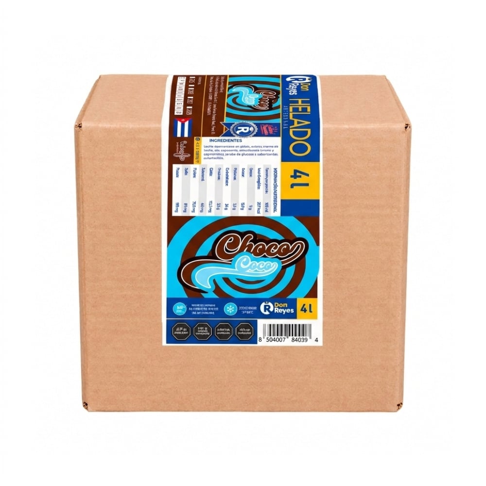 Helado artesanal sabor choco - coco Don Reyes (4 L) - Imagen 1