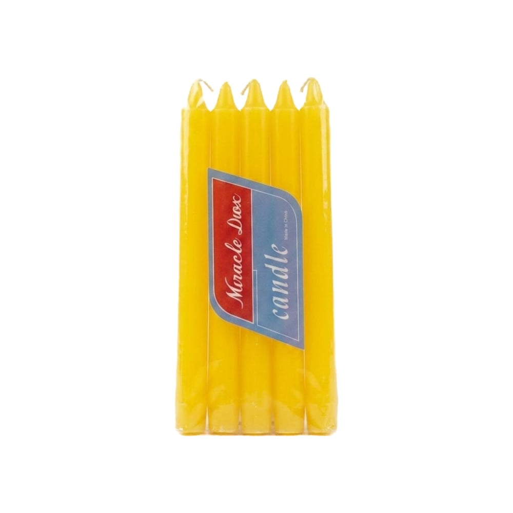 Velas color amarillo Miracle Diox (10 U) - Imagen 1