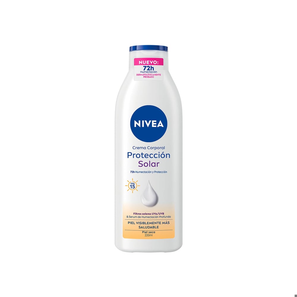 Crema corporal humectante con protección solar FPS15 72 H Nivea (220 ml) - Imagen 1