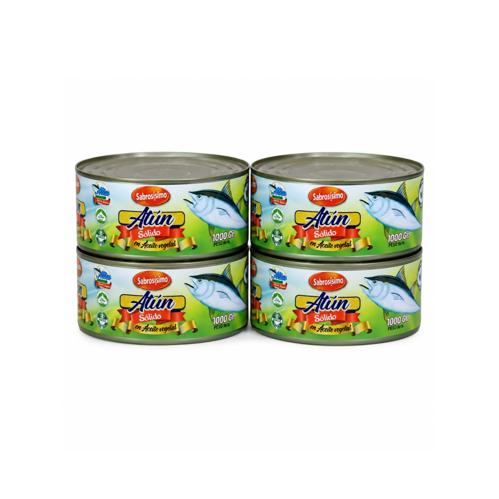 Combo Trozos de atún en aceite Sabrosísimo (4 x 1 kg / 2.2 lb) - Imagen 1
