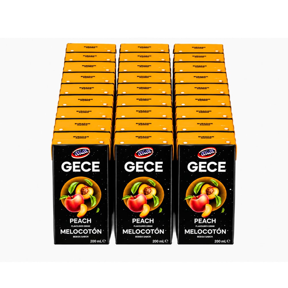 Bebida sabor melocotón Gece (27 x 200 ml) - Imagen 1
