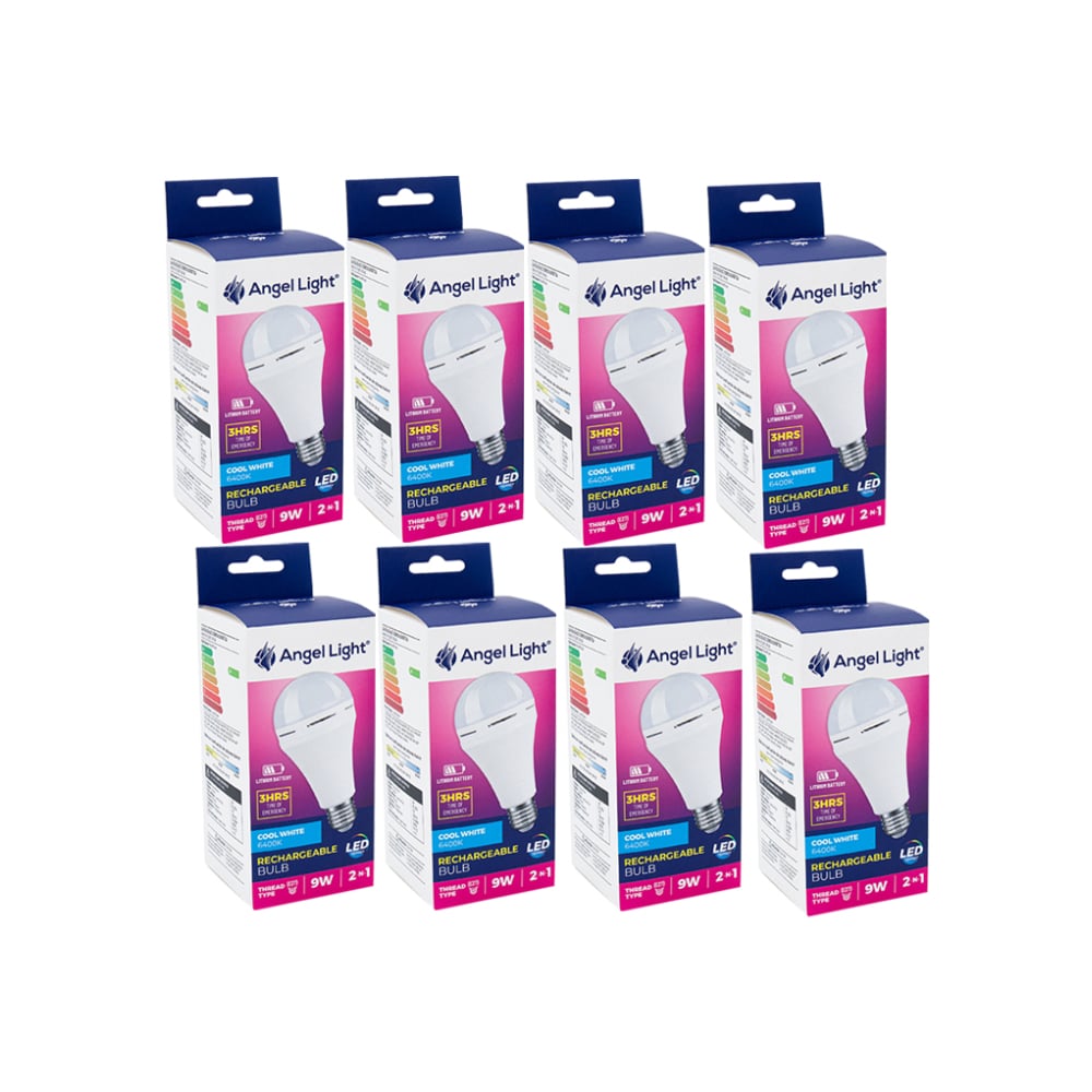 Bombillo recargable Led luz blanca 9 W Angel Light - Imagen 1