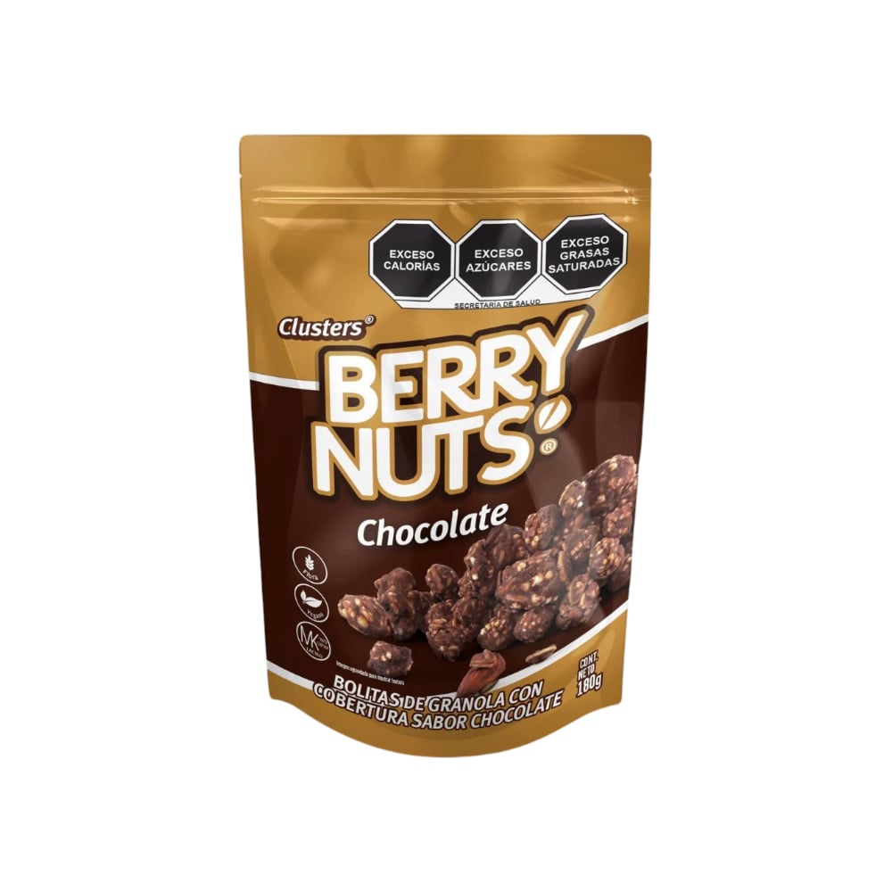 Bolita de granola con cobertura sabor chocolate Berry Nuts Clusters (180 g / 6.35 oz) - Imagen 1
