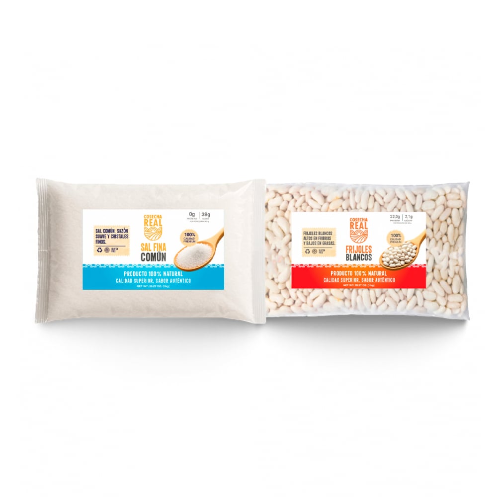 Combo esencial de cocina Cosecha Real #29: Sal fina común + Frijoles blancos - Imagen 1
