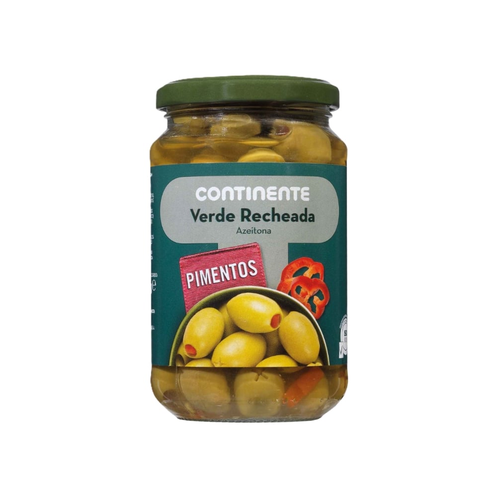 Aceitunas Verdes con Pimiento Continente (350 g / 12.35 oz) - Imagen 1
