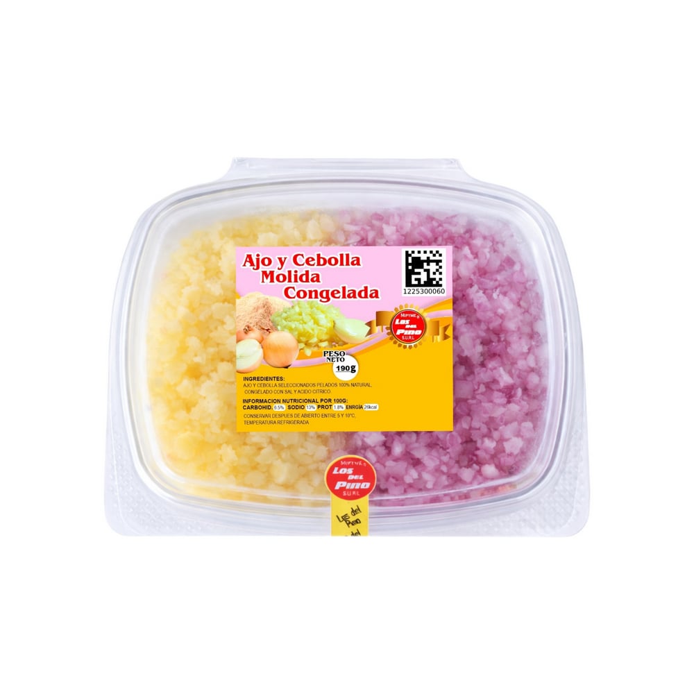 Ajo y cebolla molida congelada Los del Pino (190 g / 6.70 oz) - Imagen 1