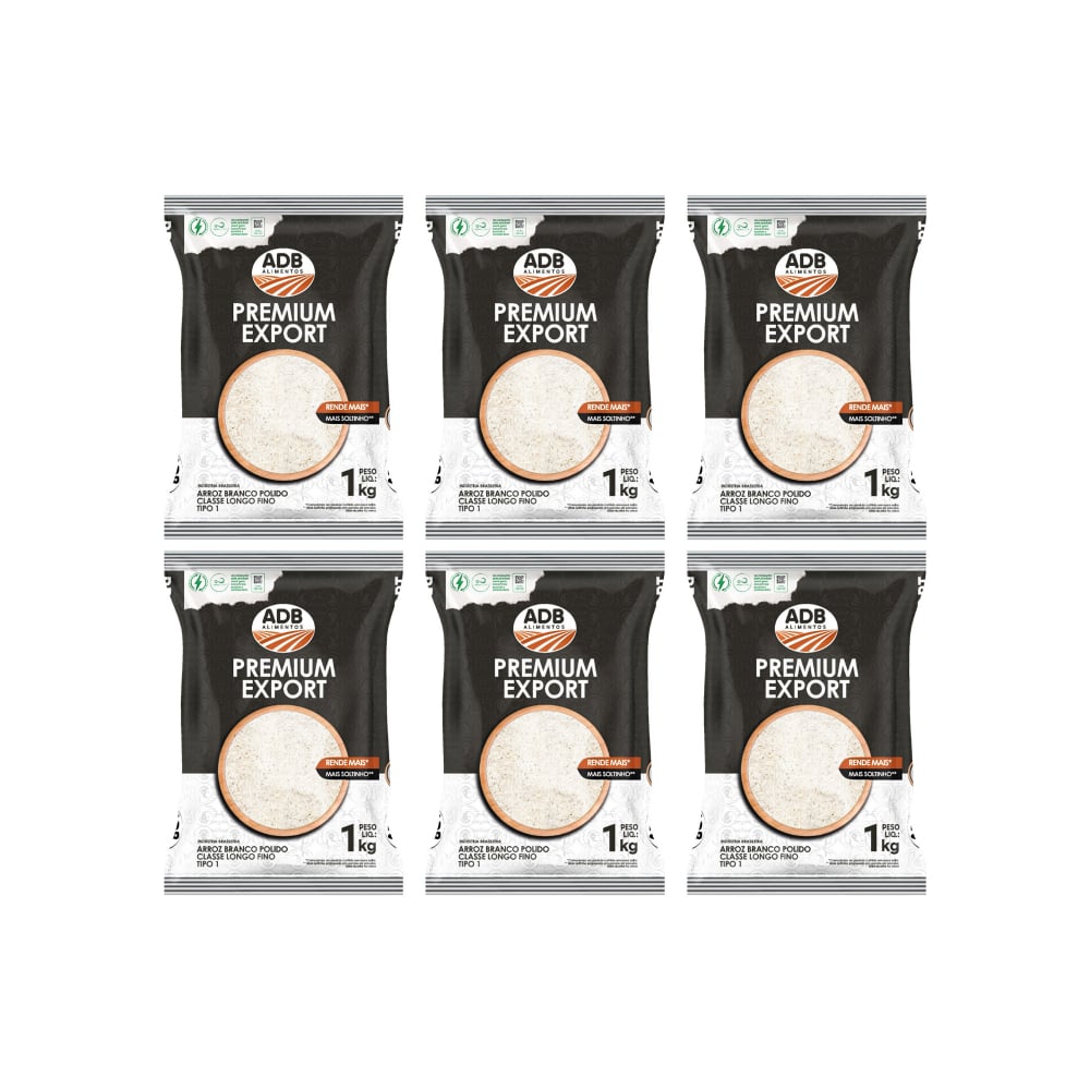 Arroz largo ADB Premium (6 x 1 kg / 2.2 lb) - Imagen 1