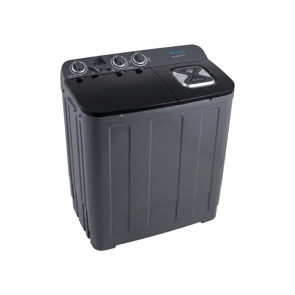 Lavadora semiautomática de doble tina 7 kg color negro Milexus ML-WM-7KGS - Imagen 1