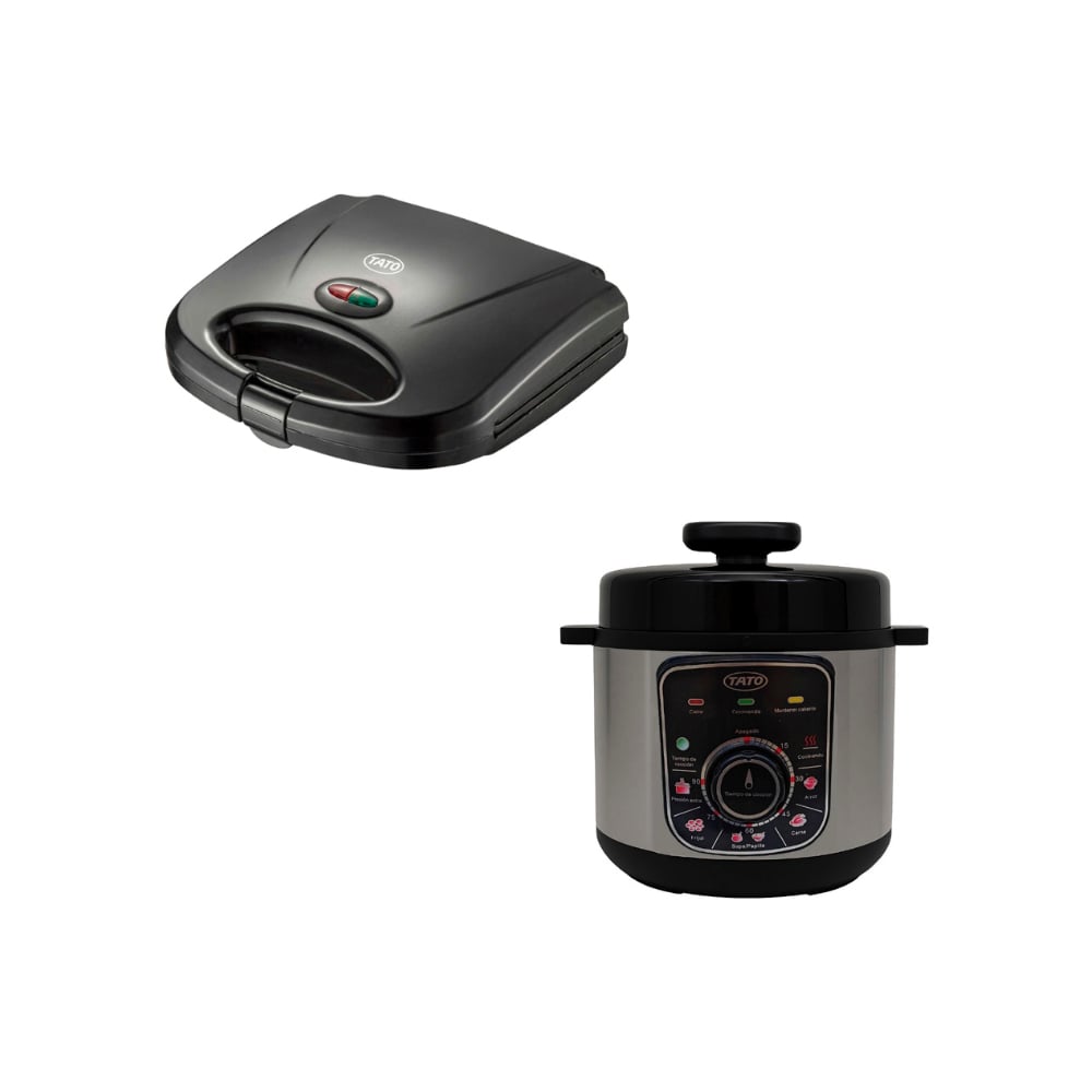 Olla reina a presión eléctrica de 5 L Tato VRC-50 + Sandwichera eléctrica antiadherente de color negro TATO H103 - Imagen 1