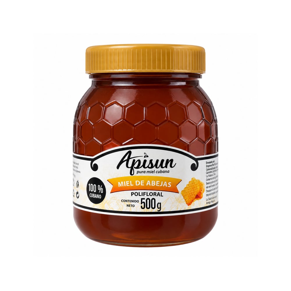 Miel de abejas polifloral 100% natural Apisun (500 g / 1.1 lb) - Imagen 1