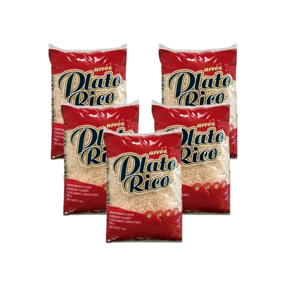 Arroz Plato Rico (5 x 1 kg / 2.2 lb) - Imagen 1