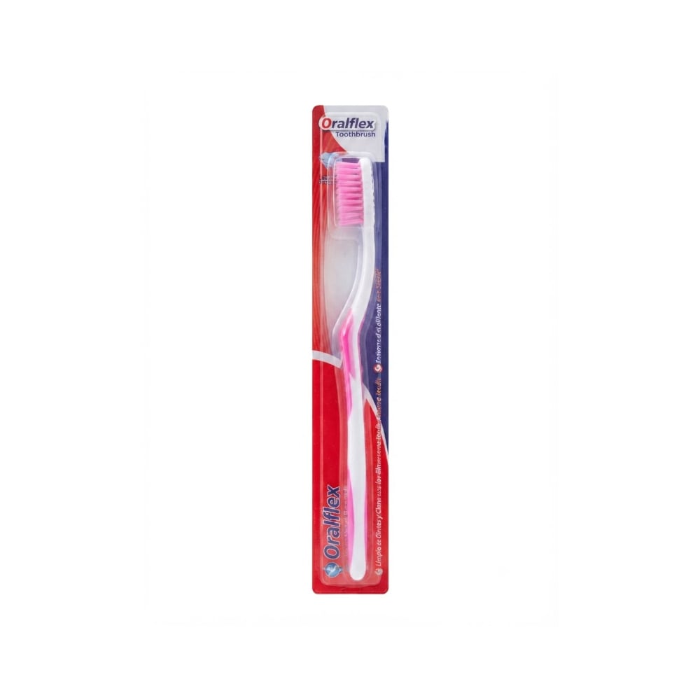 Cepillo de dientes rosa de cerda dura Oralflex FST-15 - Imagen 1