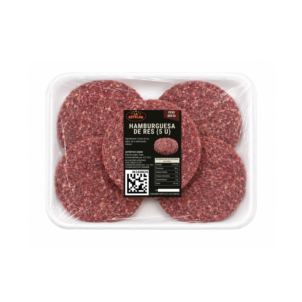 Hamburguesas de res La Estelar (450 g / 15.8 oz) - Imagen 1