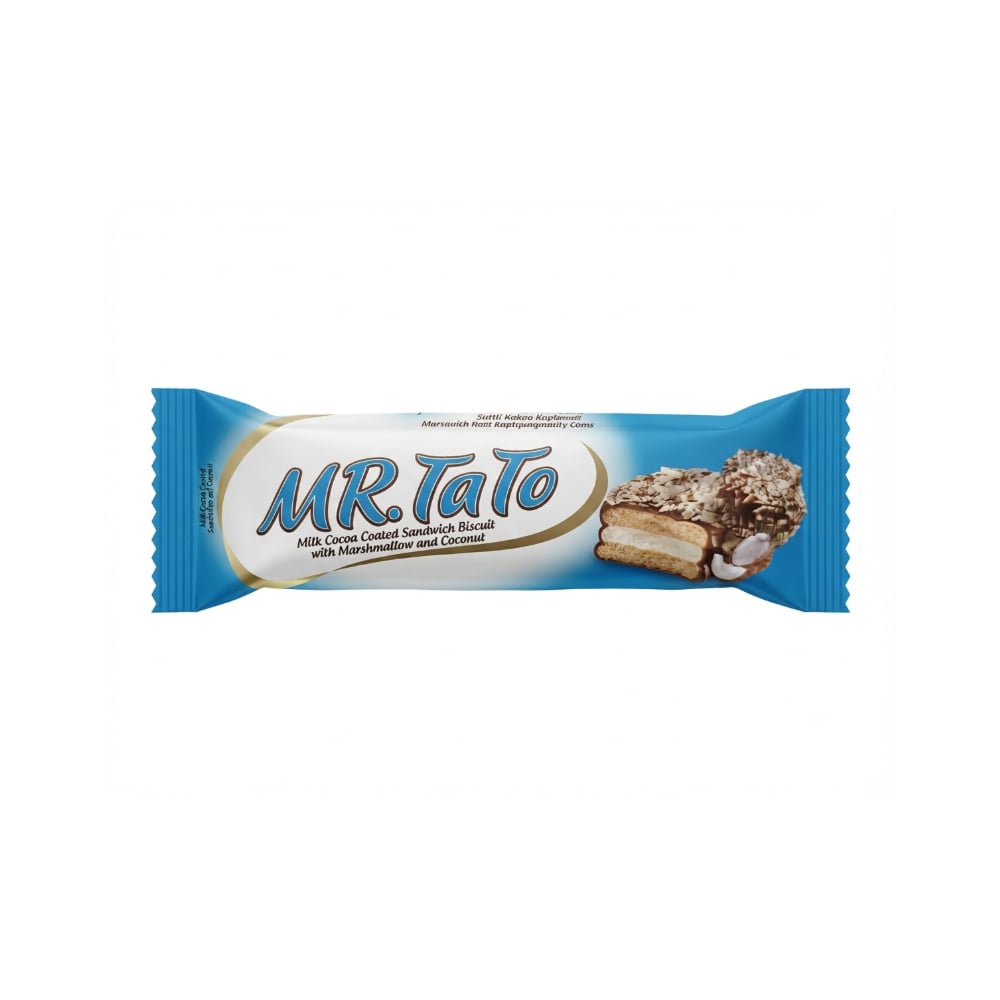 Galleta rellena de malvavisco y cubierta de chocolate y coco Mr. Tato Roz (50 g / 1.76 oz) - Imagen 1