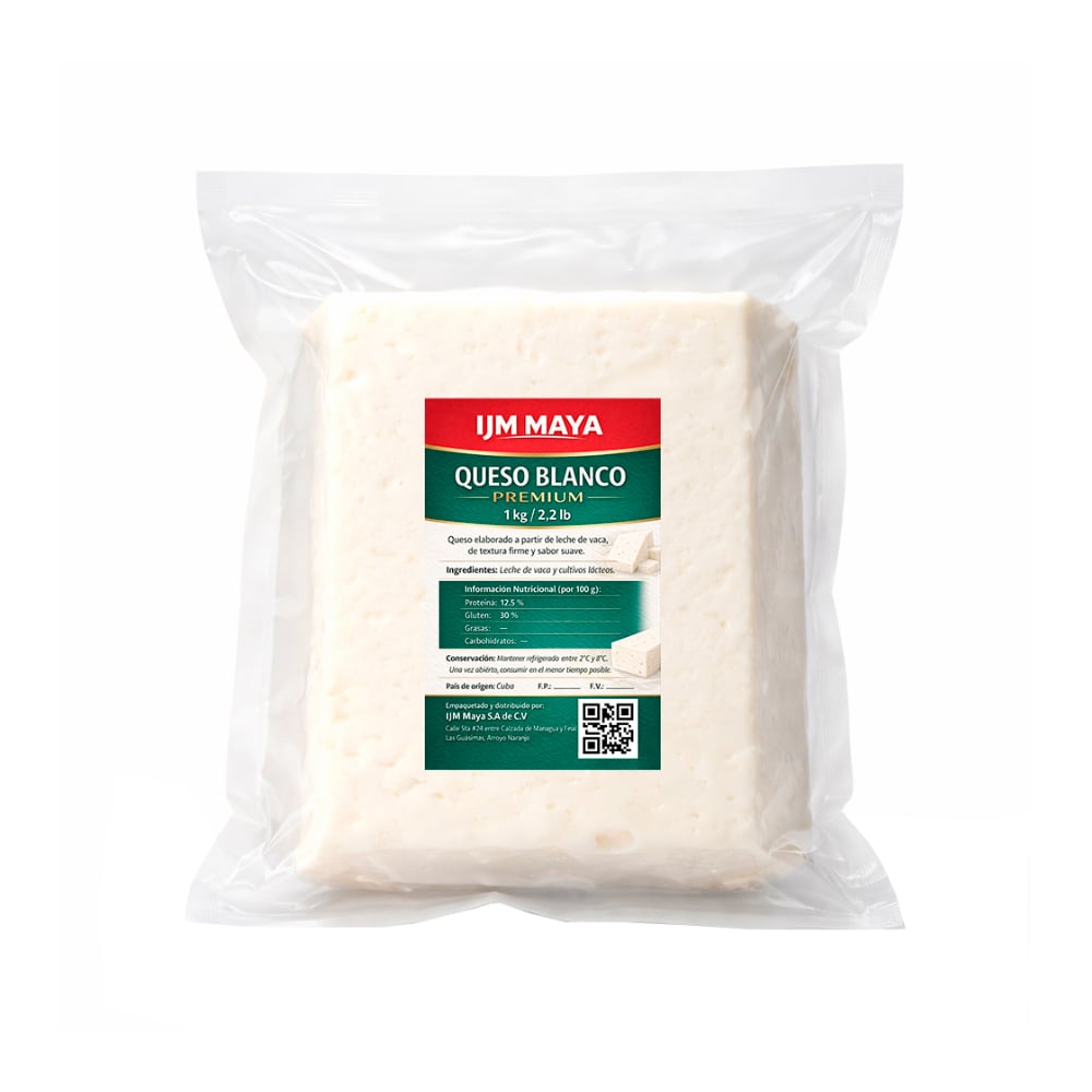 Queso blanco premium IJM Maya (1 kg / 2.2 lb) - Imagen 1
