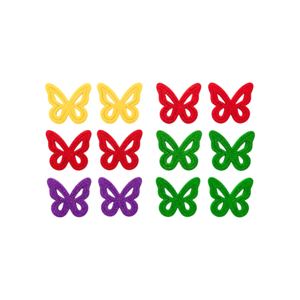Paquete de mariposas fabricadas en foamy con acabado de purpurina Torbex - Imagen 1