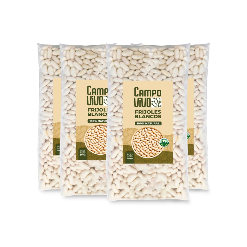 Frijoles blancos Campo Vivo (4 x 500 g / 1.1 lb) - Imagen 1