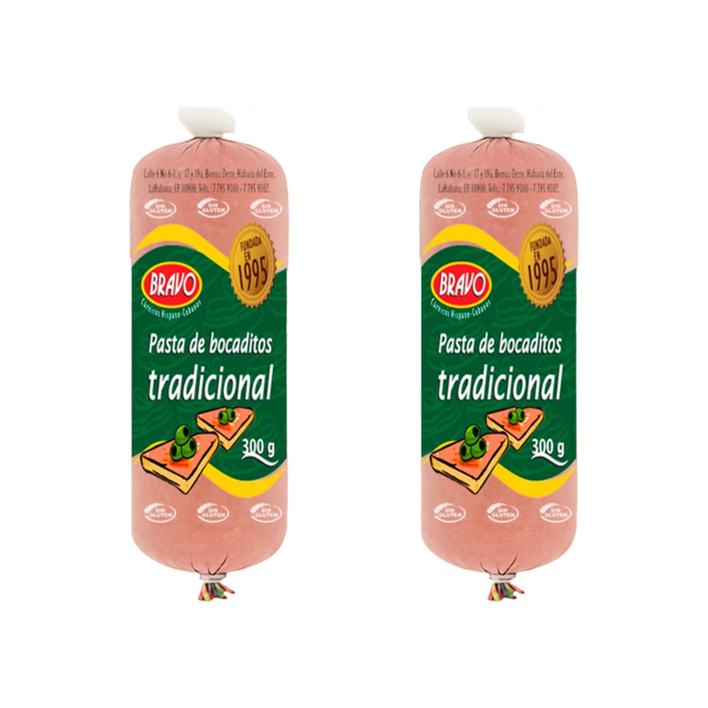 Pasta de bocadito tradicional Bravo (2 x 300 g / 10.6 oz) - Imagen 1