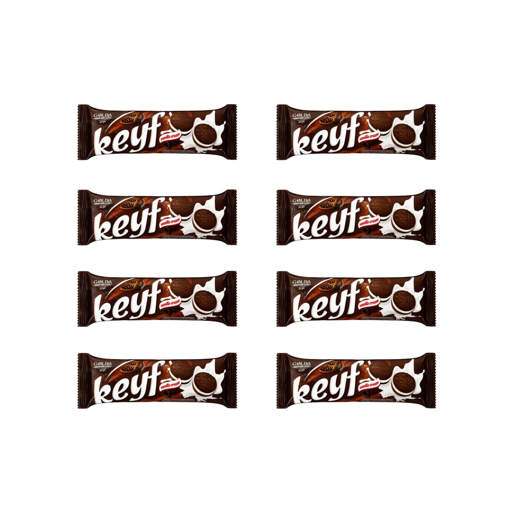 Galleta sándwich de chocolate con crema de vainilla Keyf Golda (8 X 50 g / 1.76 oz) - Imagen 1