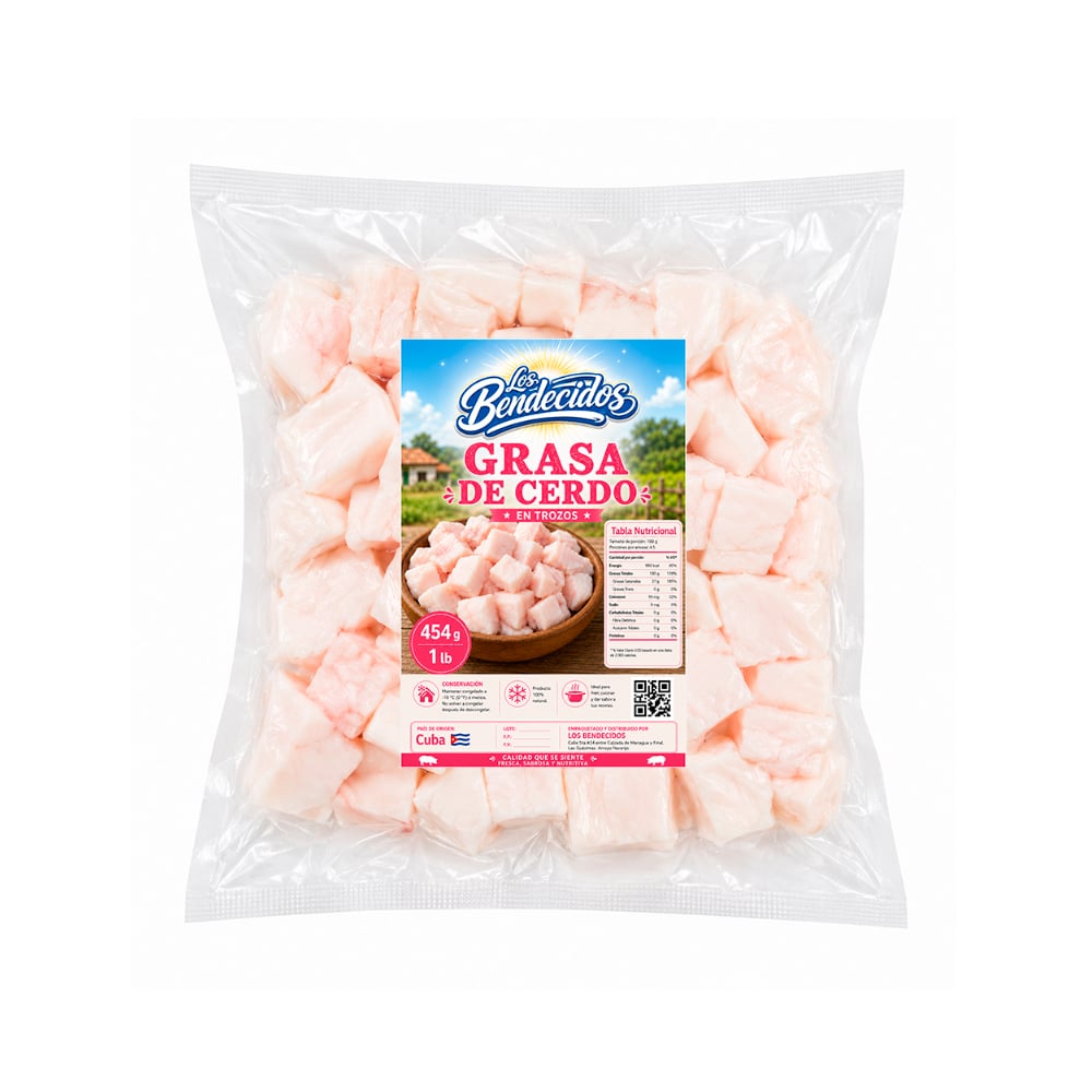 Grasa de cerdo en trozos Los Bendecidos (454 g / 1 lb) - Imagen 1