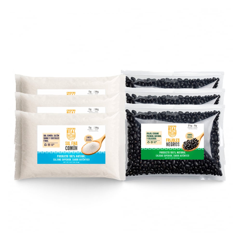 Combo esencial de cocina Cosecha Real #13: Sal fina común + Frijoles negros - Imagen 1