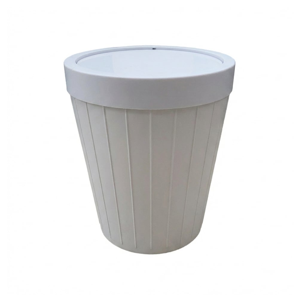 Cesto de plástico con tapa giratoria de 2 galones Lotus Home Collections - Imagen 1