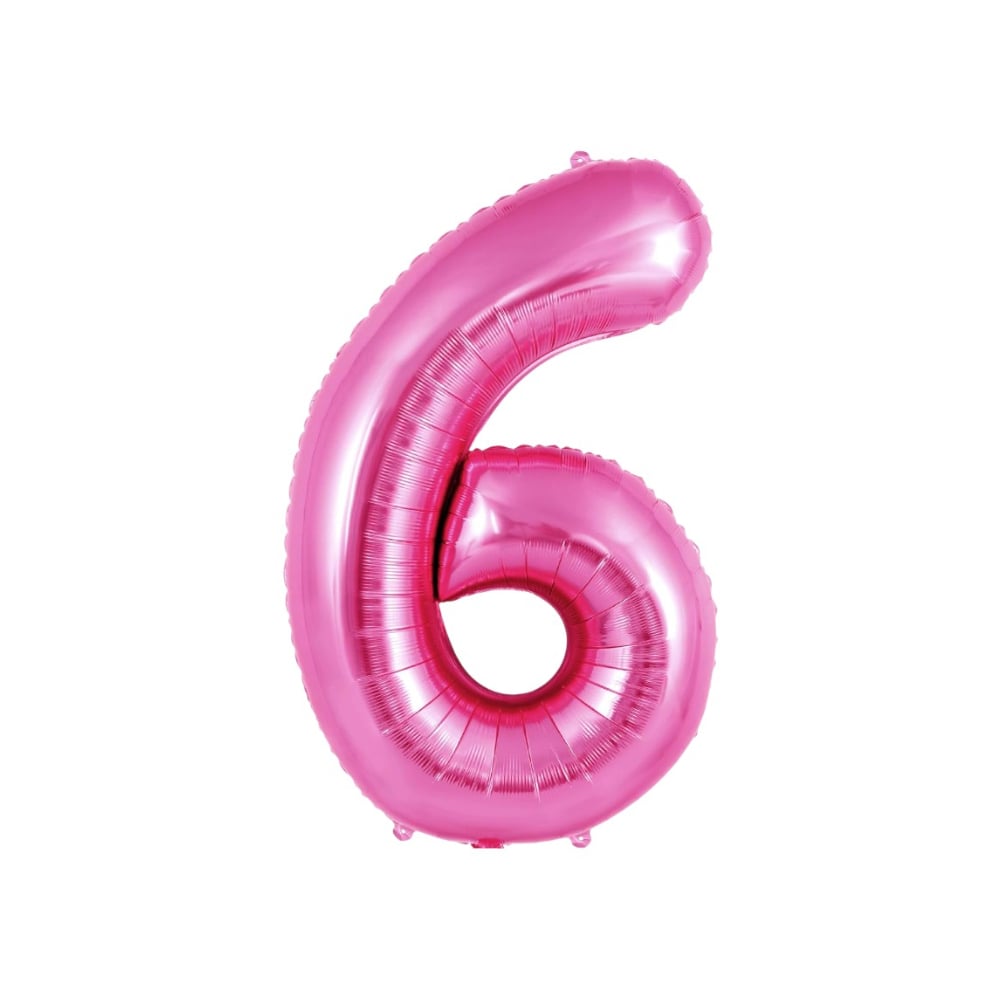Globo rosado Número 6 Balloon (32 pulgadas) - Imagen 1