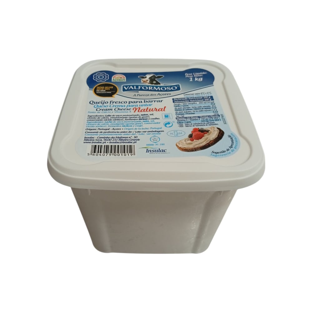Queso crema natural para untar Valformoso (1 kg / 2.2 lb) - Imagen 1