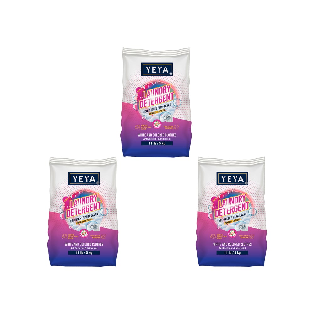 Detergente en polvo con aroma a flores YEYA (3 x 5 kg / 11 lb) - Imagen 1