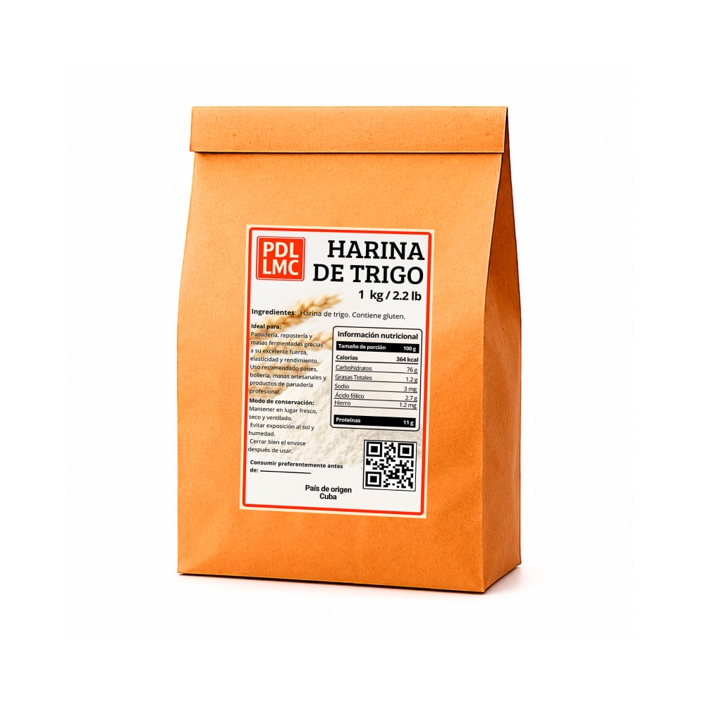 Harina de trigo PDL LMC (1 kg / 2.2 lb) - Imagen 1