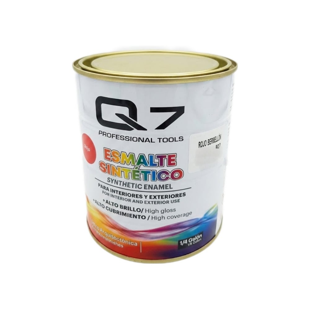 Esmalte sintético para interiores y exteriores color rojo Q7 Professional Tools (0.95 L) - Imagen 1