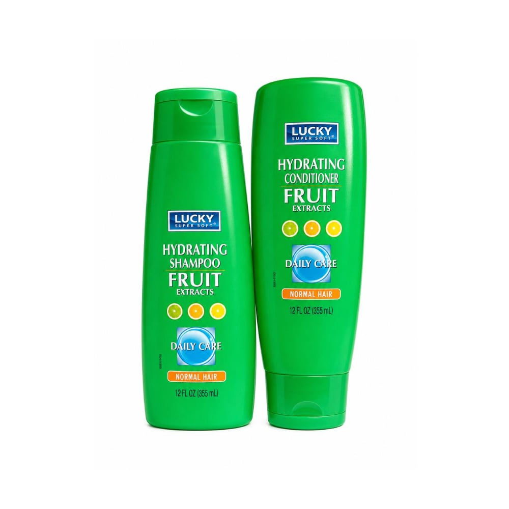 Juego de champú y acondicionador hidratante con extractos de frutas Lucky Super Soft 355 ml/12 oz - Imagen 1