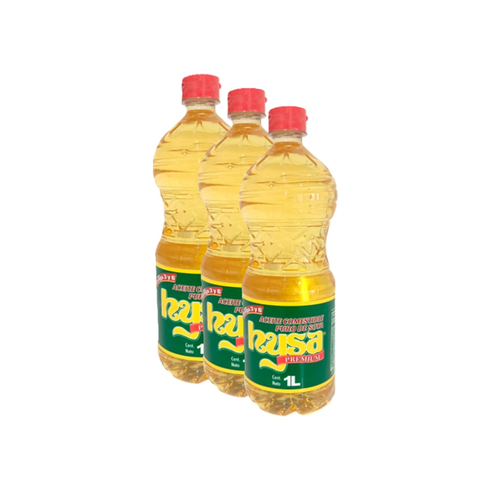 Aceite de soya puro Hysa (3 X 1 L) - Imagen 1