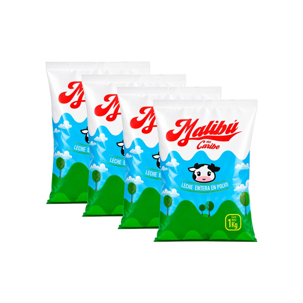 Leche entera en polvo Malibú del Caribe (4 x 1 kg / 2.2 lb) - Imagen 1