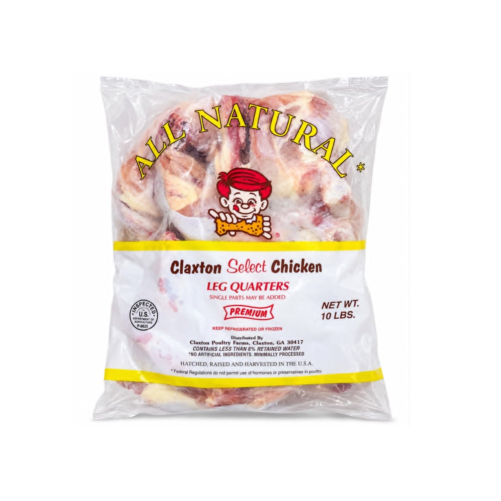 Cuartos traseros de pollo Claxton Select (4.54 kg / 10 lb) - Imagen 1