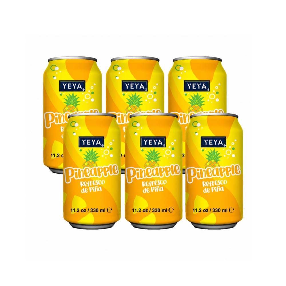 Refresco gaseado de piña YEYA (6 x 330 ml / 11.2 fl oz) - Imagen 1