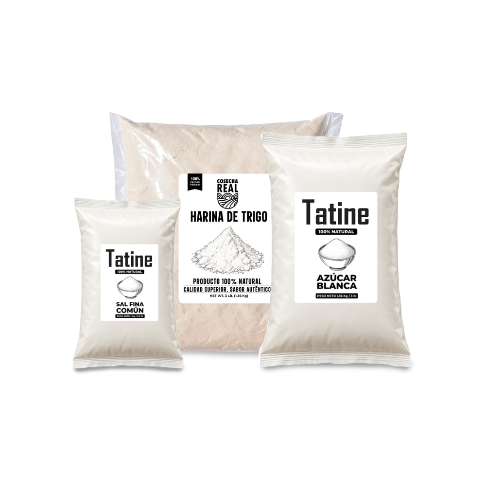 Combo básico de cocina #20: Harina de trigo Cosecha Real + Sal fina común Tatine + Azúcar blanca Tatine - Imagen 1