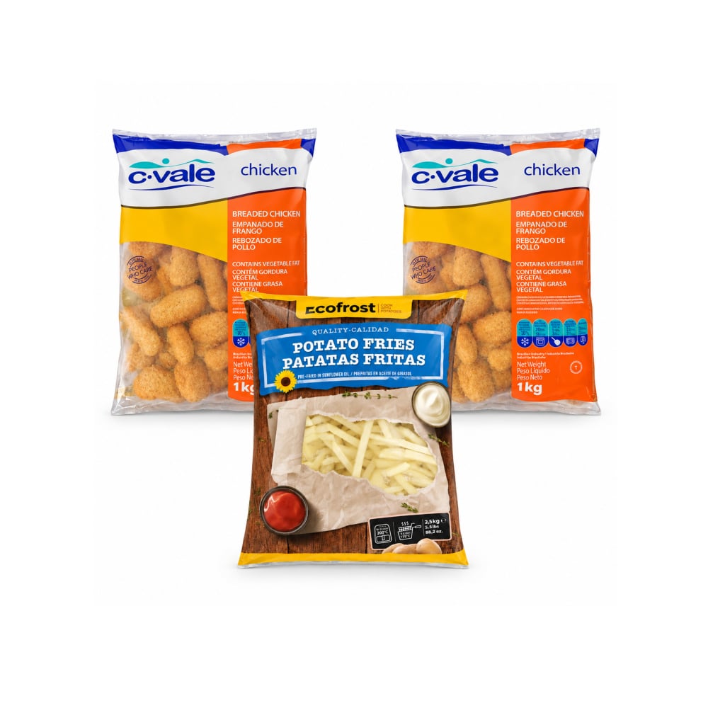 Nuggets de pollo 1 kg + papas prefritas 2.5 kg - Imagen 1