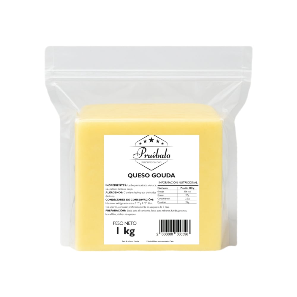 Queso gouda Pruébalo (1 kg / 2.2 lb) - Imagen 1