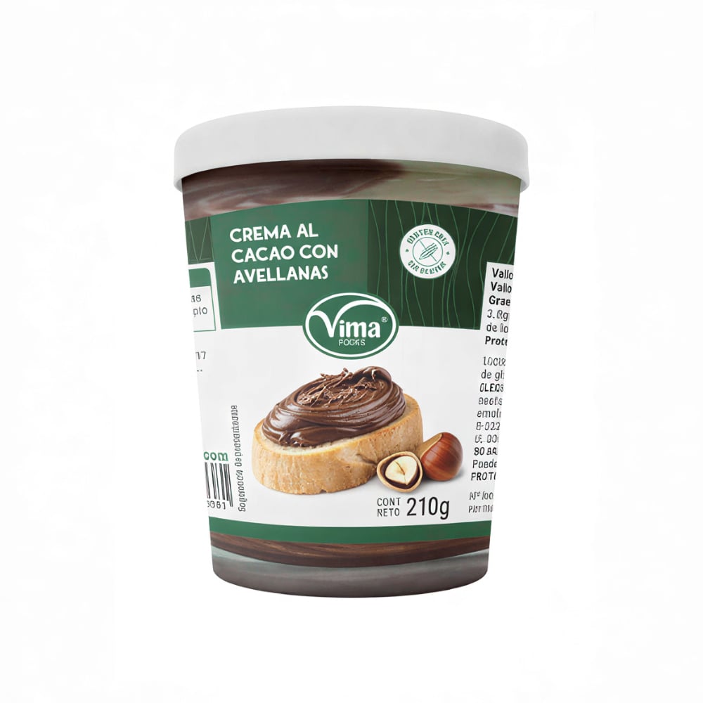 Crema de cacao con avellanas Vima Foods (210 g / 7.41 oz) - Imagen 1