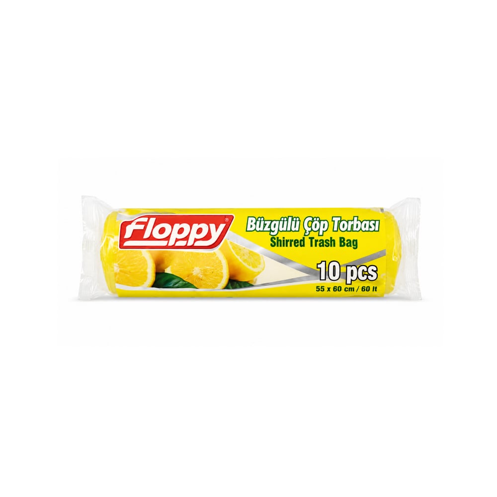 Bolsas de basura con pliegues de la marca con aroma a limón Floppy (10 U) - Imagen 1