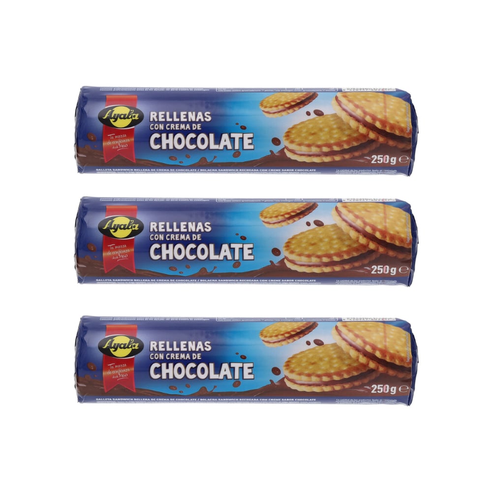 Galletas rellenas con crema de Chocolate Ayala (3 x 250 g / 8.82 oz) - Imagen 1