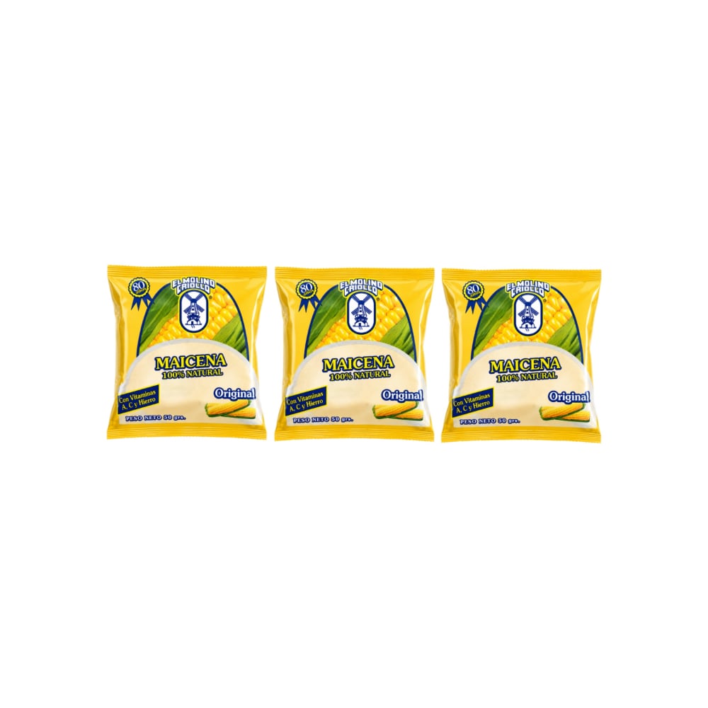 Maicena 100% natural El Molino Criollo (3 x 50 g / 1.76 oz) - Imagen 1