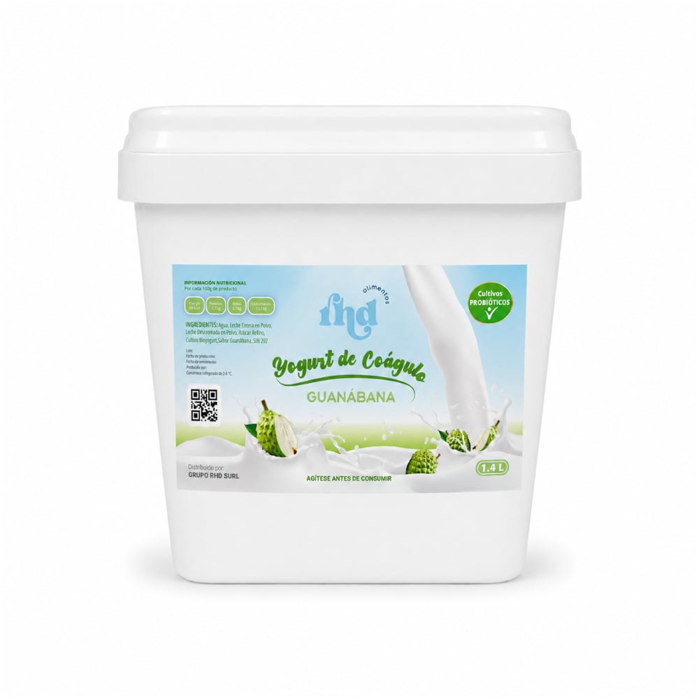 Yogurt probiótico de coágulo sabor guanábana RHD (1.4 L) - Imagen 1