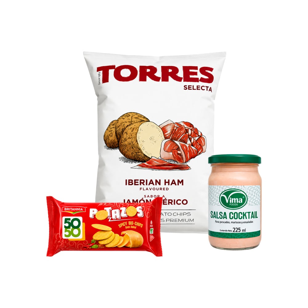 Combo: Salsa cocktail + Patatas fritas de jamón ibérico + Papas picantes horneadas - Imagen 1