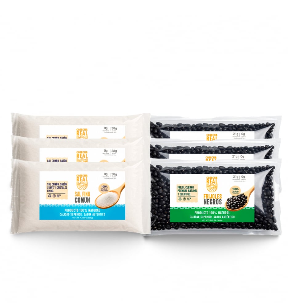 Combo esencial de cocina Cosecha Real #14: Sal fina común + Frijoles negros - Imagen 1