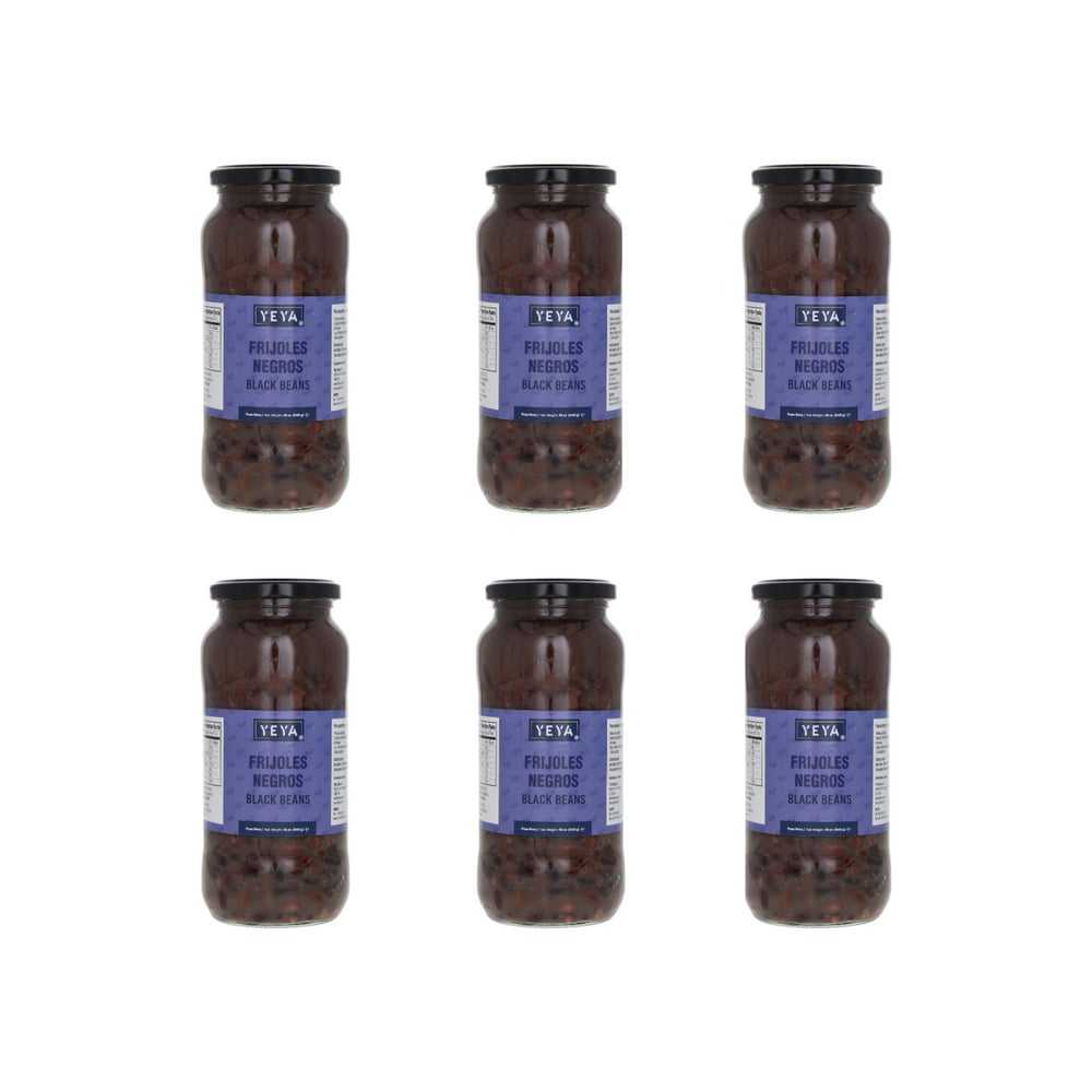 Frijoles negros en frasco de vidrio YEYA (6 x 540 g / 19 oz) - Imagen 1