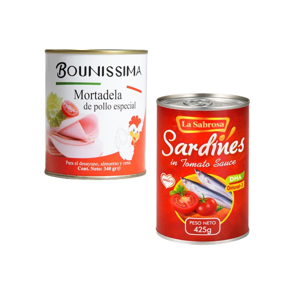 Mortadela de pollo especial + Sardina en salsa de tomate - Imagen 1