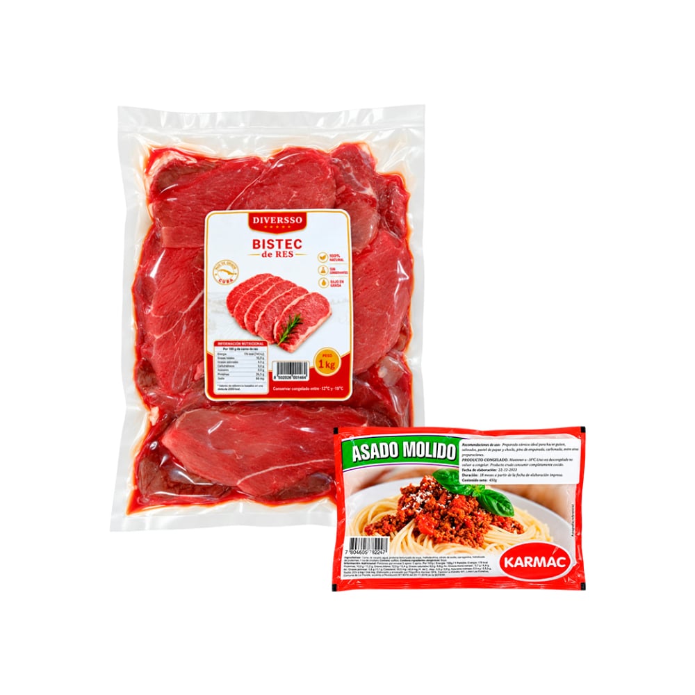 Combo: Asado molido de res + Bistec de res - Imagen 1